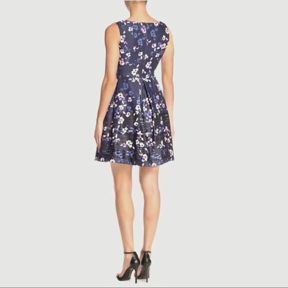 Taylor Pocket Scuba Dress Navy Floral Fit & Flare - Picture 2 of 6